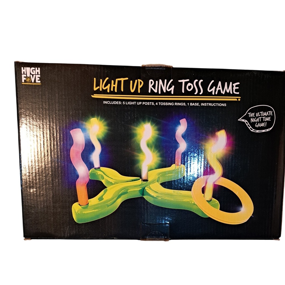 High Five Light Up Ring Toss Game Fun Outdoor Yard Lawn Party Toy Kids